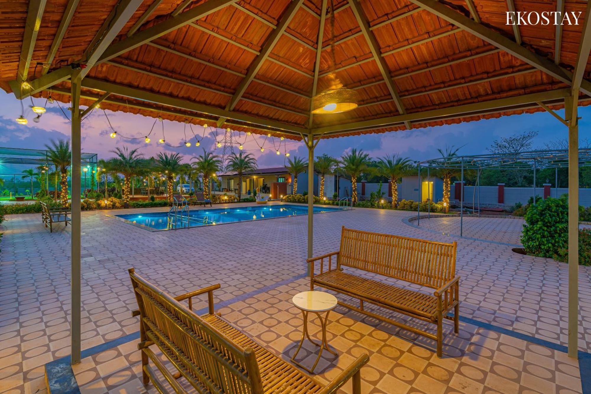 Ekostay Gold Palm Estate I Cricket Turf I Rain Dance I 2 Acre Property Карджат Экстерьер фото